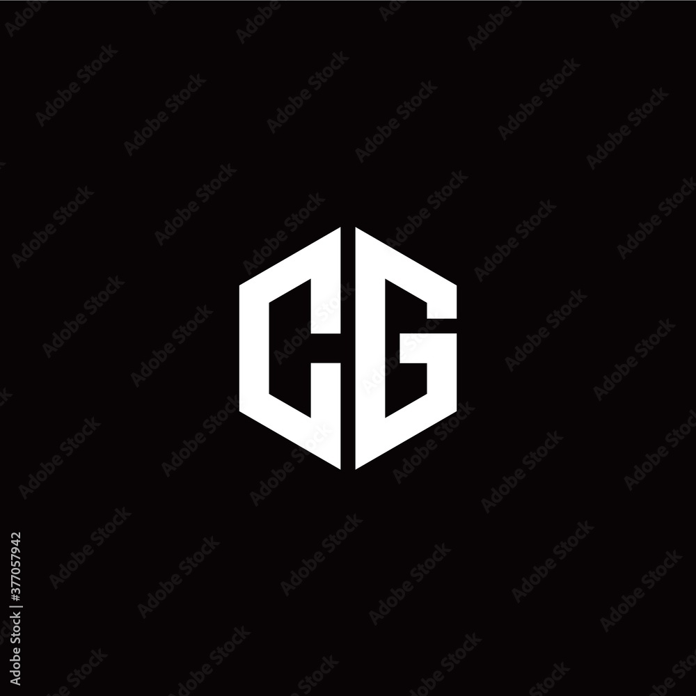 Initial C G letter with polygon modern style logo template vector Initial C G letter with polygon modern style logo template vector