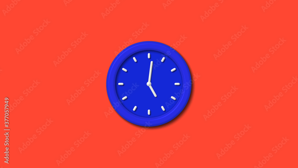 12 hours counting down 3d wall clock icon on red background,blue clock 12 hours counting down 3d wall clock icon on red background,blue clock