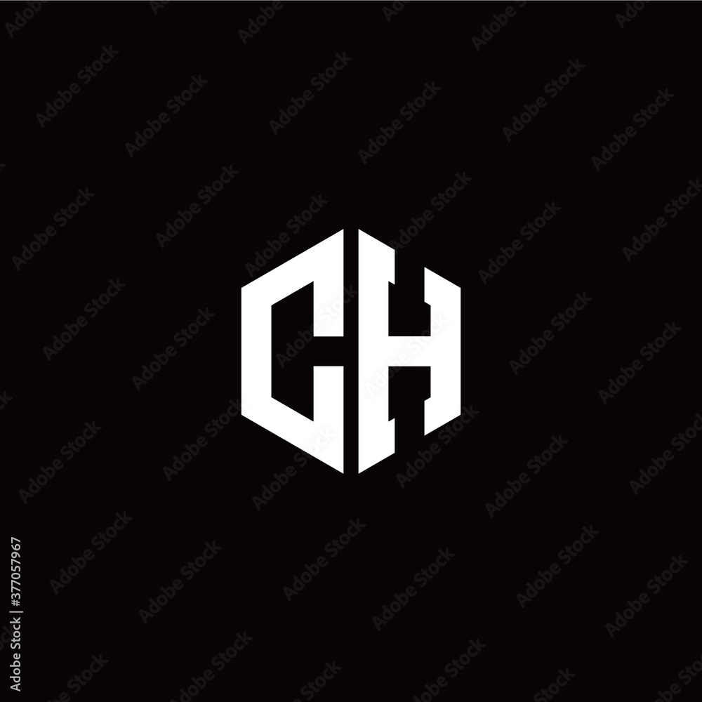 Initial C H letter with polygon modern style logo template vector Initial C H letter with polygon modern style logo template vector