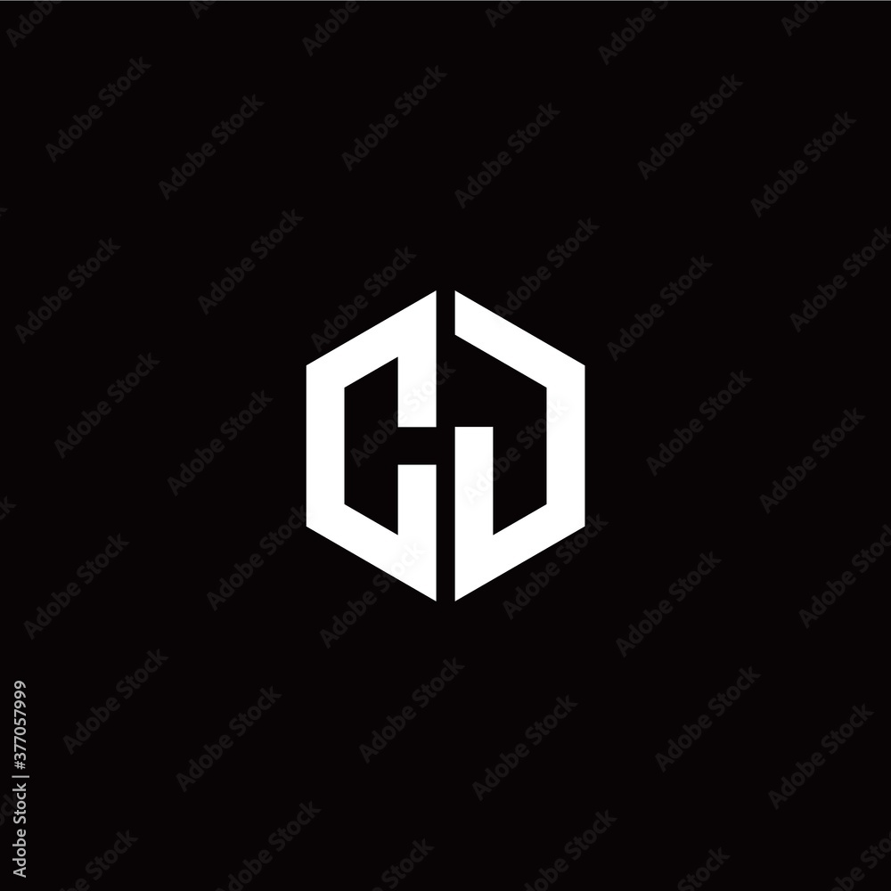 Initial C J letter with polygon modern style logo template vector Initial C J letter with polygon modern style logo template vector