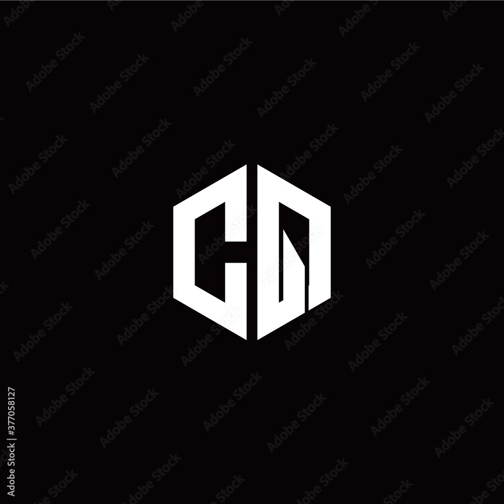 Initial C Q letter with polygon modern style logo template vector Initial C Q letter with polygon modern style logo template vector