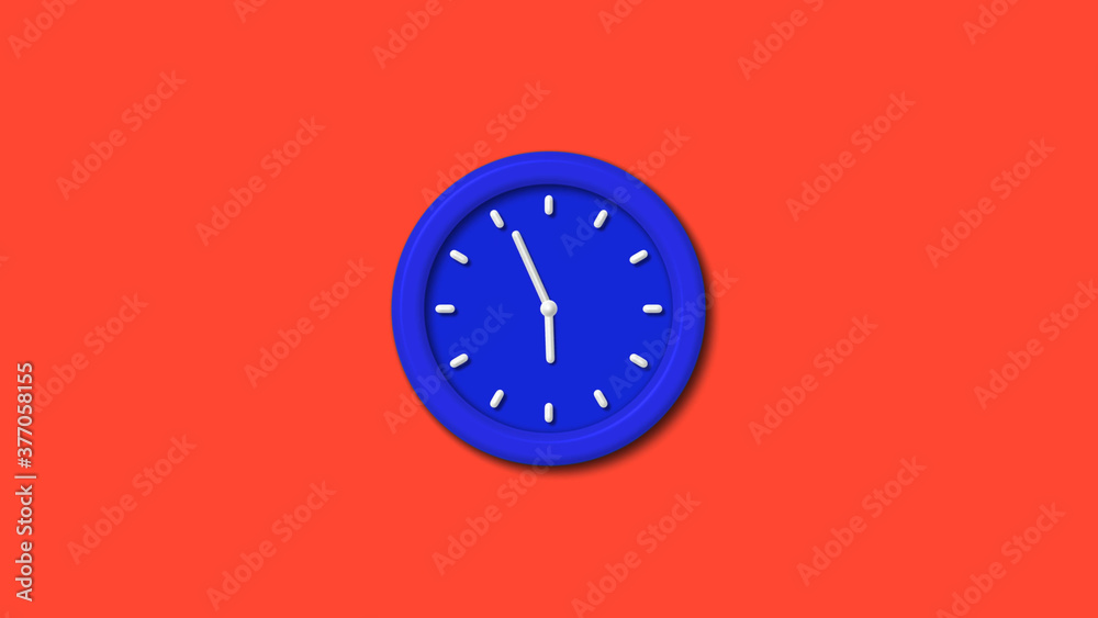 12 hours counting down 3d wall clock icon on red background,blue clock 12 hours counting down 3d wall clock icon on red background,blue clock