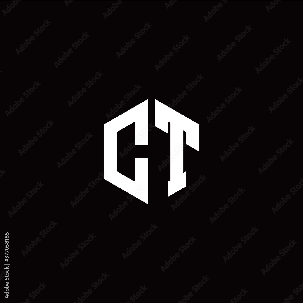 Initial C T letter with polygon modern style logo template vector Initial C T letter with polygon modern style logo template vector