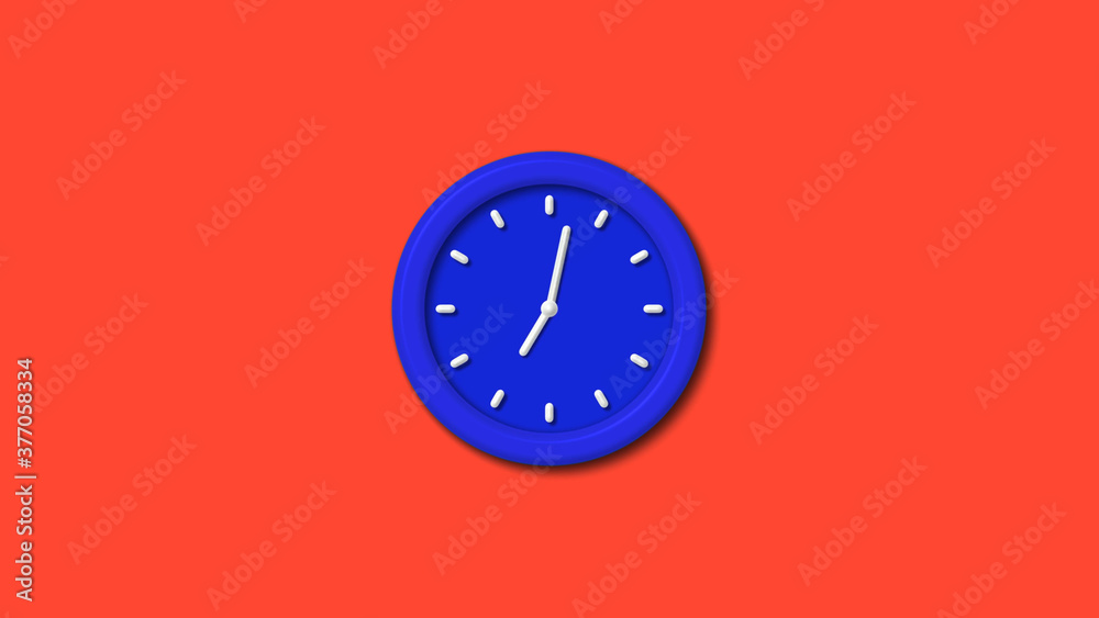 12 hours counting down 3d wall clock icon on red background,blue clock 12 hours counting down 3d wall clock icon on red background,blue clock