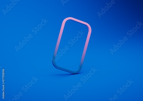 Abstract 3d render, composition composition, blue background design with pink and blue gradient objects