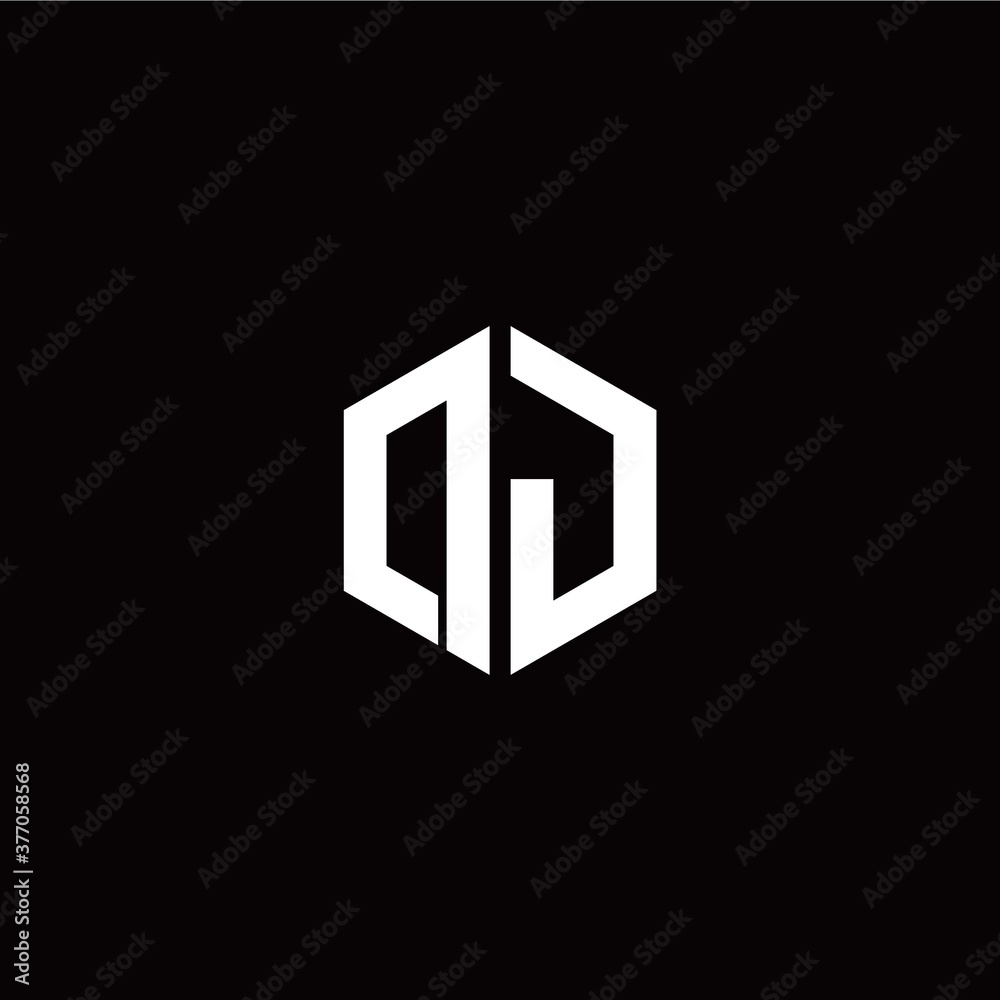 Initial D J letter with polygon modern style logo template vector Initial D J letter with polygon modern style logo template vector