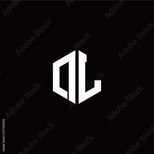 Initial D L letter with polygon modern style logo template vector