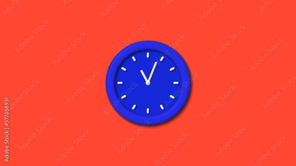 12 hours counting down 3d wall clock icon on red background,blue clock 12 hours counting down 3d wall clock icon on red background,blue clock