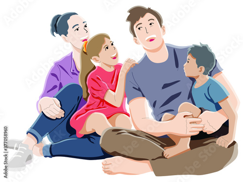 happy family laughing together