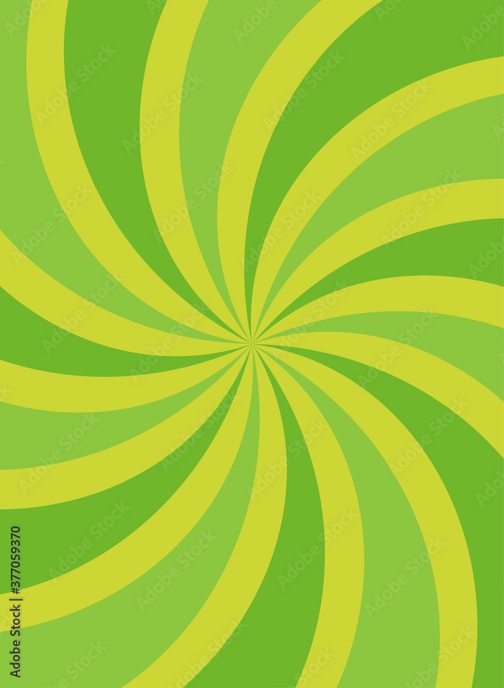 Sunlight spiral rays vertical background. Green color burst background. Sunlight spiral rays vertical background. Green color burst background.