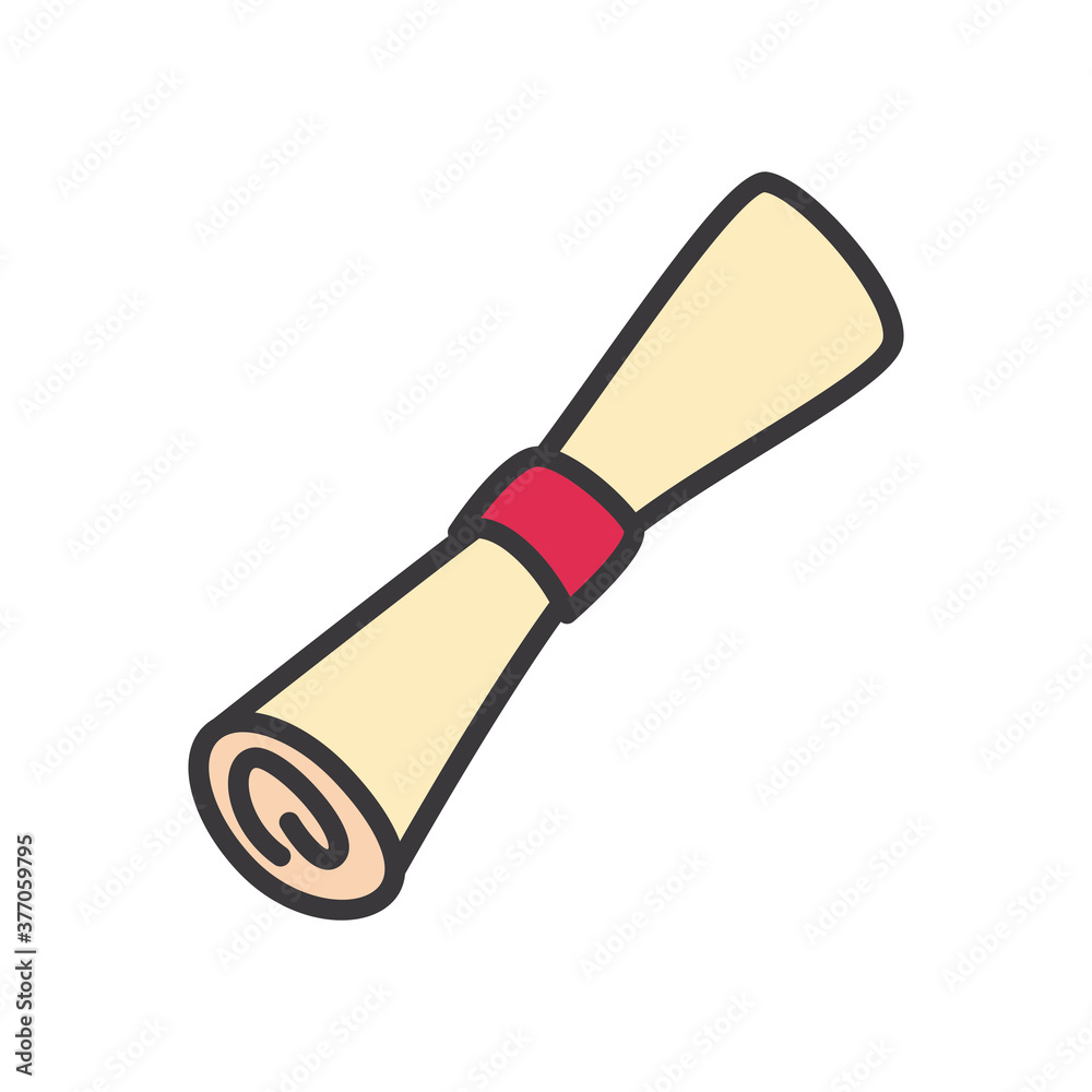 document roll line and fill style icon vector design document roll line and fill style icon vector design