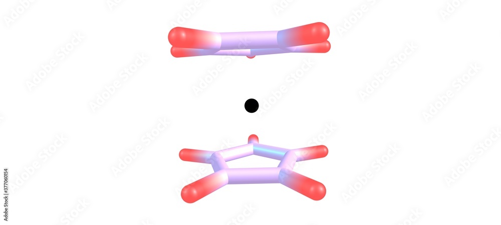 Ferrocene molecular structure isolated on white