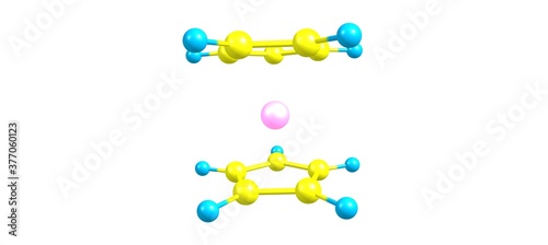 Ferrocene molecular structure isolated on white photo