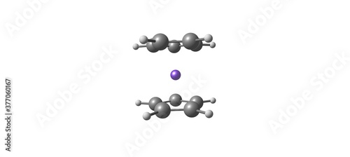 Ferrocene molecular structure isolated on white
