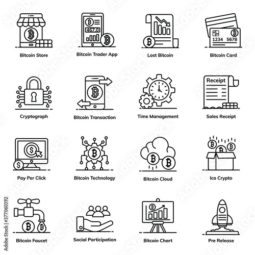
Pack of Bitcoin and Business Icons 
