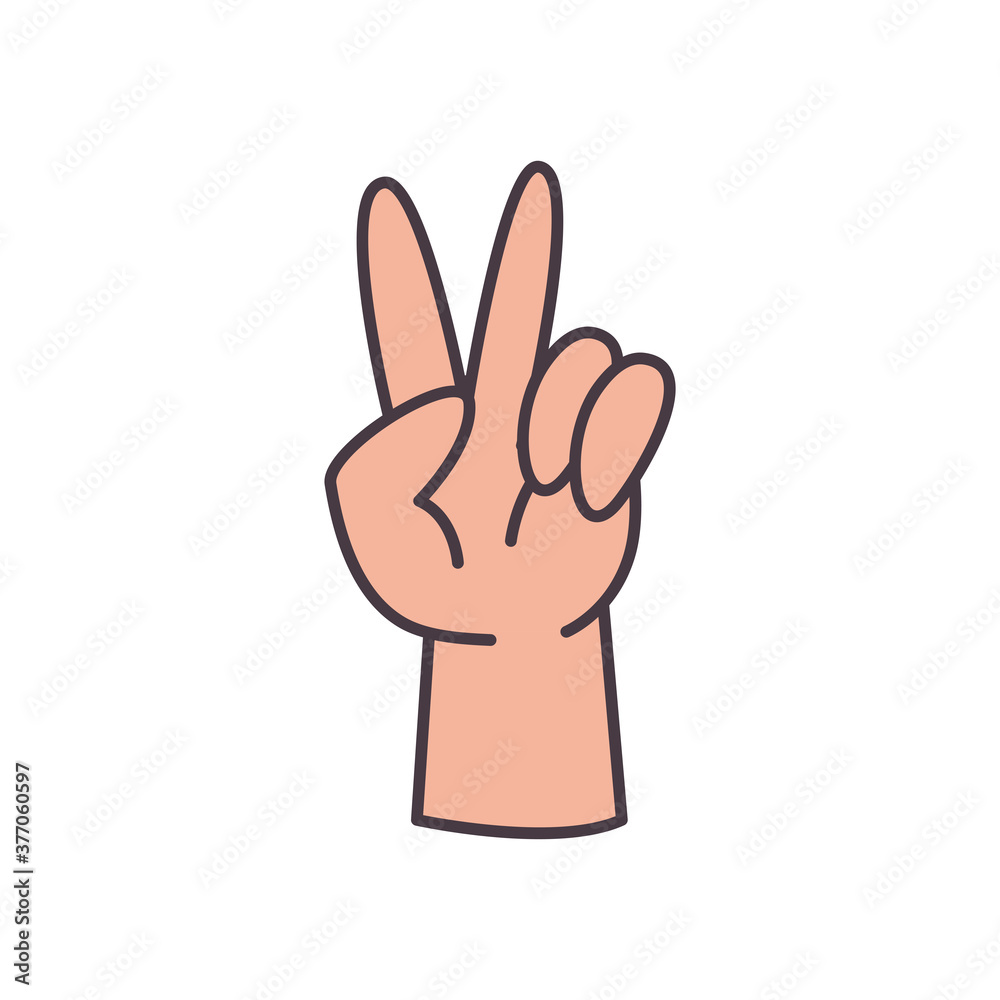 two hand sign language line and fill style icon vector design two hand sign language line and fill style icon vector design
