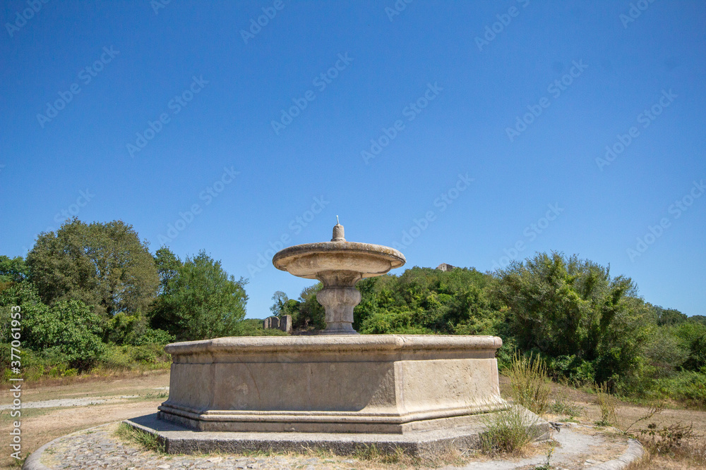The octagonal fountain in front of the church of San Bonaventura.this place have been chosen several times as cinema set for important films, Italian and foreign movies.