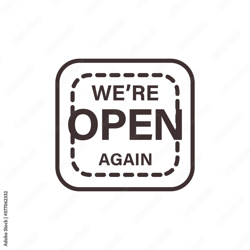 we are open again banner line style icon vector design we are open again banner line style icon vector design