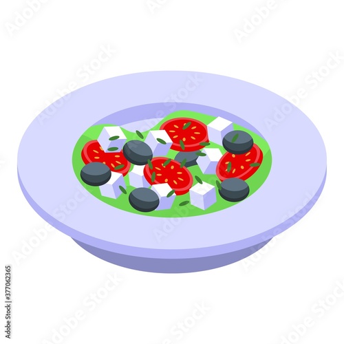 Greek salad icon. Isometric of greek salad vector icon for web design isolated on white background