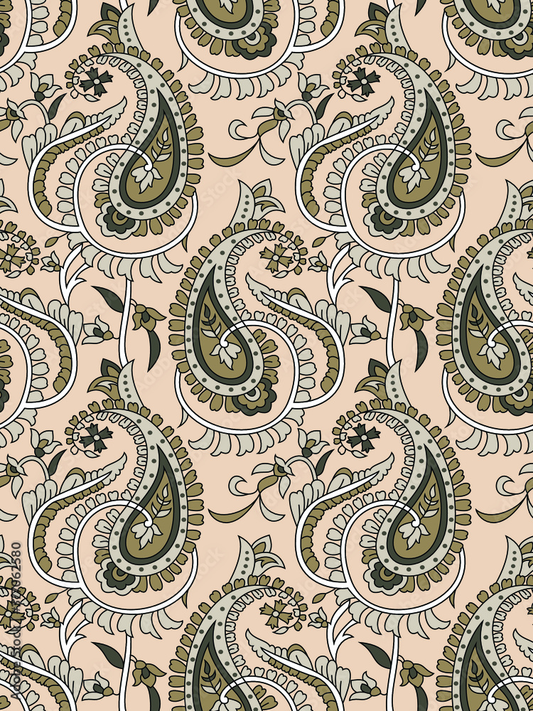 traditional Indian paisley pattern on   background