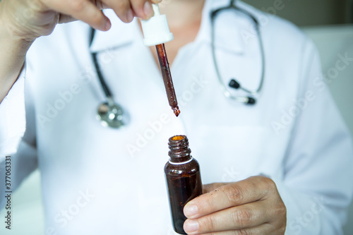 Healthcare - medication. Doctor with drugs.