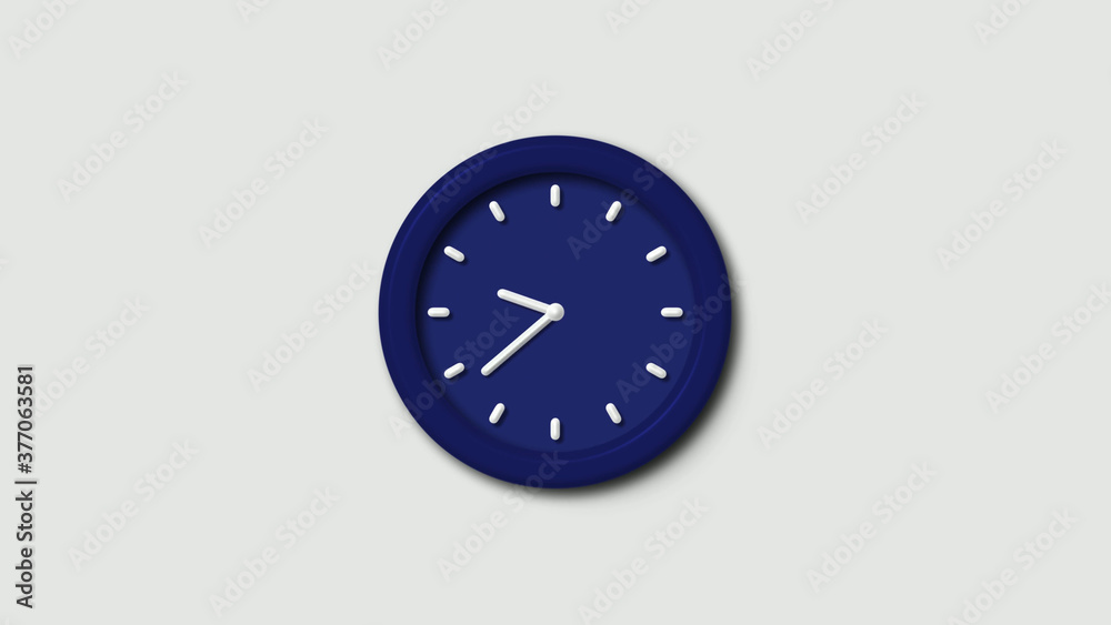 New counting down 3d wall clock icon on white background,blue dark clock icon New counting down 3d wall clock icon on white background,blue dark clock icon