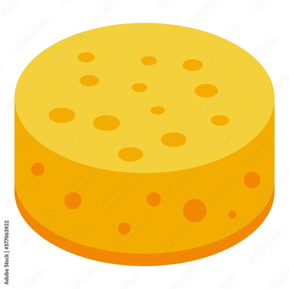 Wheel cheese icon. Isometric of wheel cheese vector icon for web design isolated on white background Wheel cheese icon. Isometric of wheel cheese vector icon for web design isolated on white background