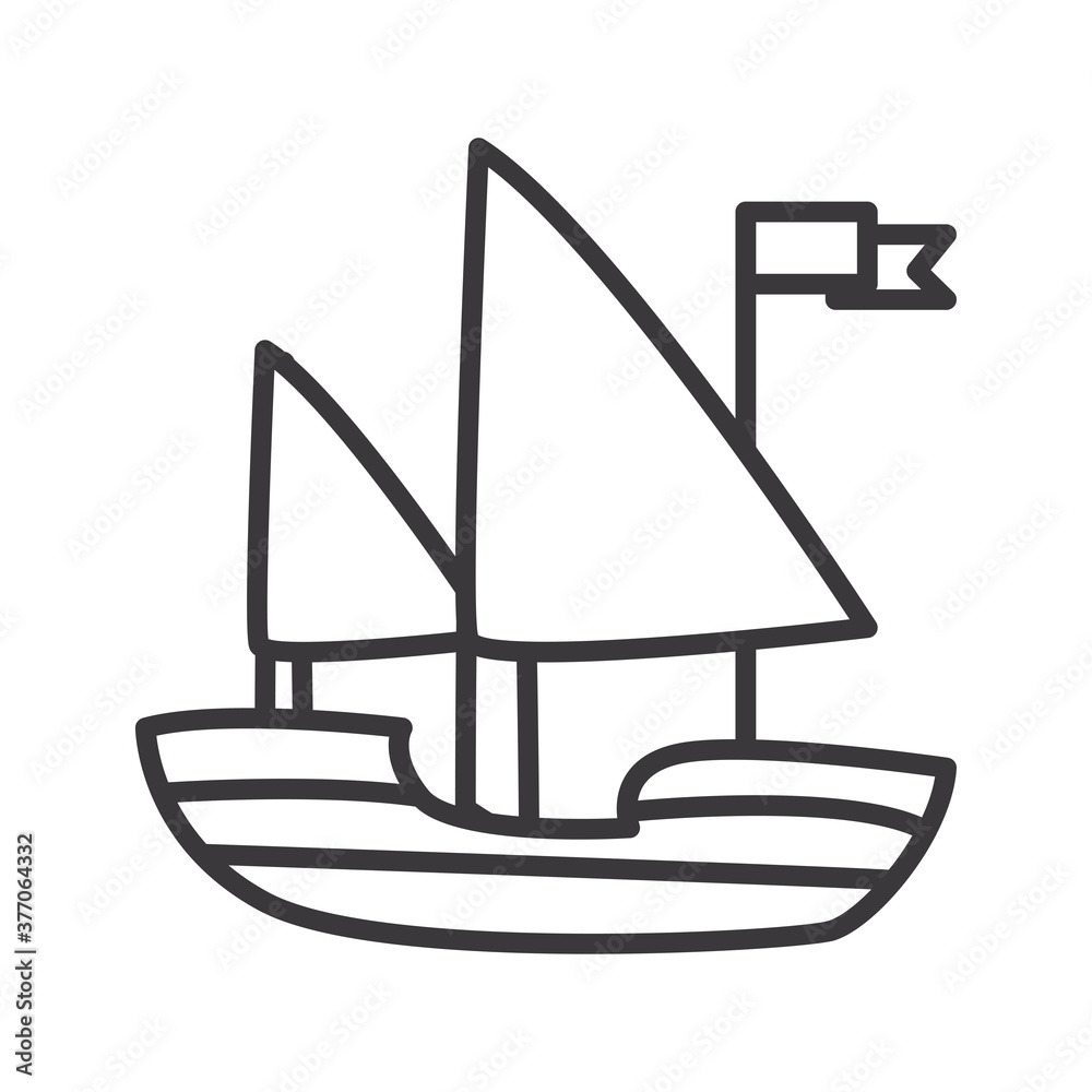 ship vehicle line style icon vector design