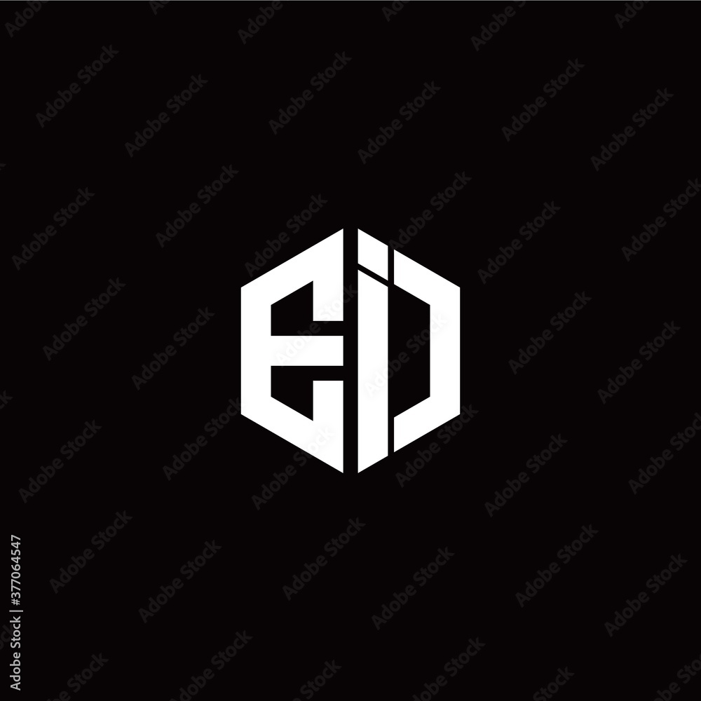 Initial E I letter with polygon modern style logo template vector Initial E I letter with polygon modern style logo template vector