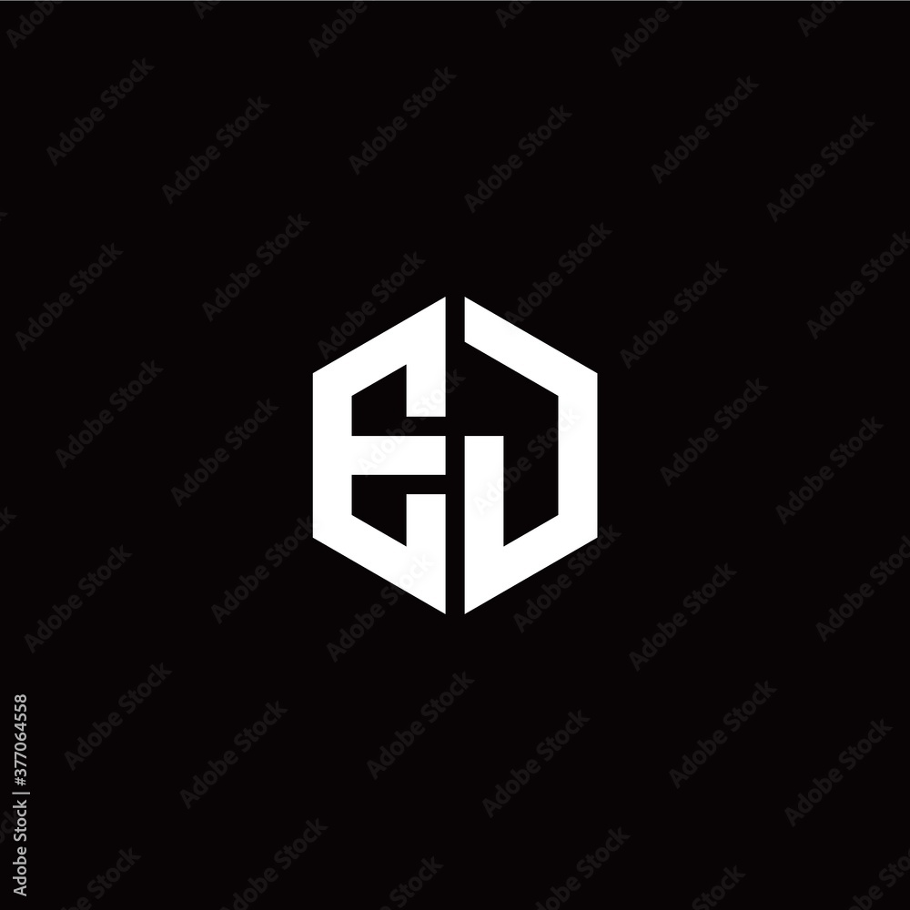 Initial E J letter with polygon modern style logo template vector Initial E J letter with polygon modern style logo template vector
