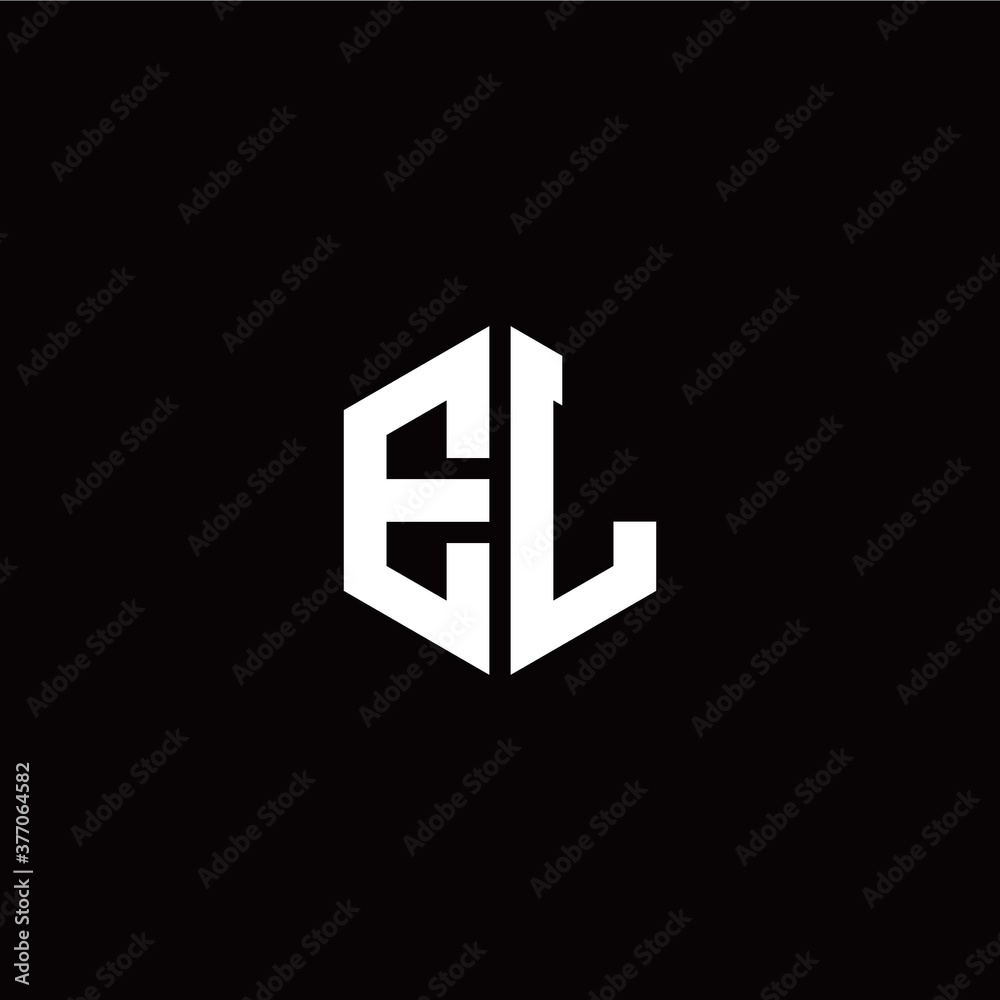 Initial E L letter with polygon modern style logo template vector Initial E L letter with polygon modern style logo template vector