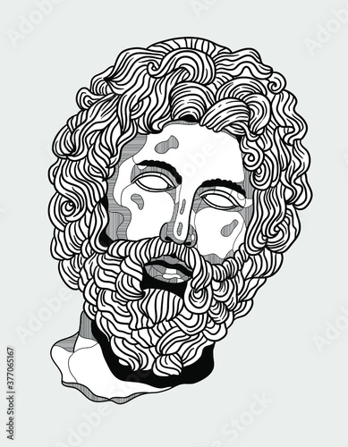 Asklepios of Melos. Vector illustration hand drawn.