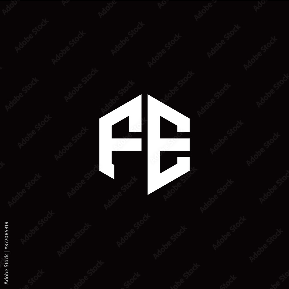 Initial F E letter with polygon modern style logo template vector Initial F E letter with polygon modern style logo template vector