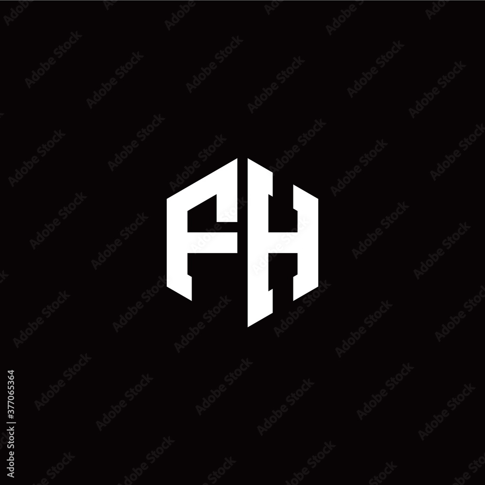 Initial F H letter with polygon modern style logo template vector Initial F H letter with polygon modern style logo template vector
