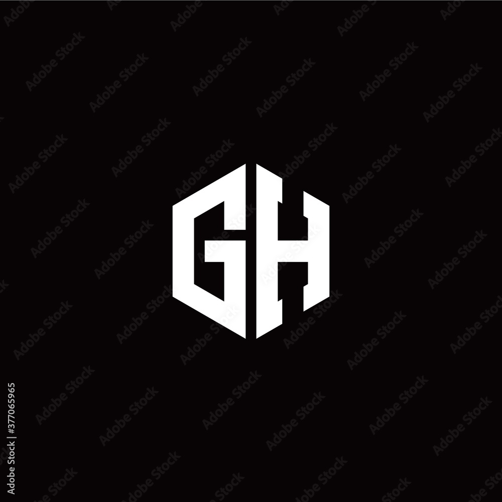 Initial G H letter with polygon modern style logo template vector Initial G H letter with polygon modern style logo template vector