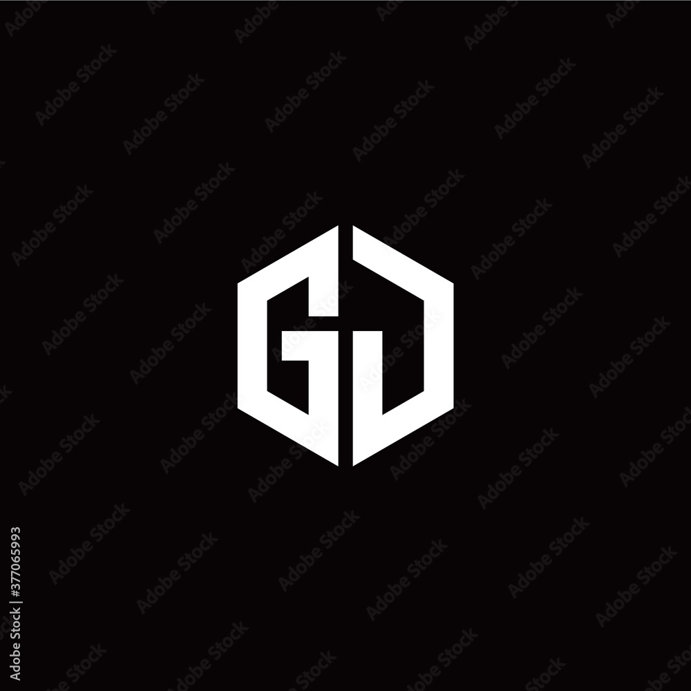 Initial G J letter with polygon modern style logo template vector Initial G J letter with polygon modern style logo template vector
