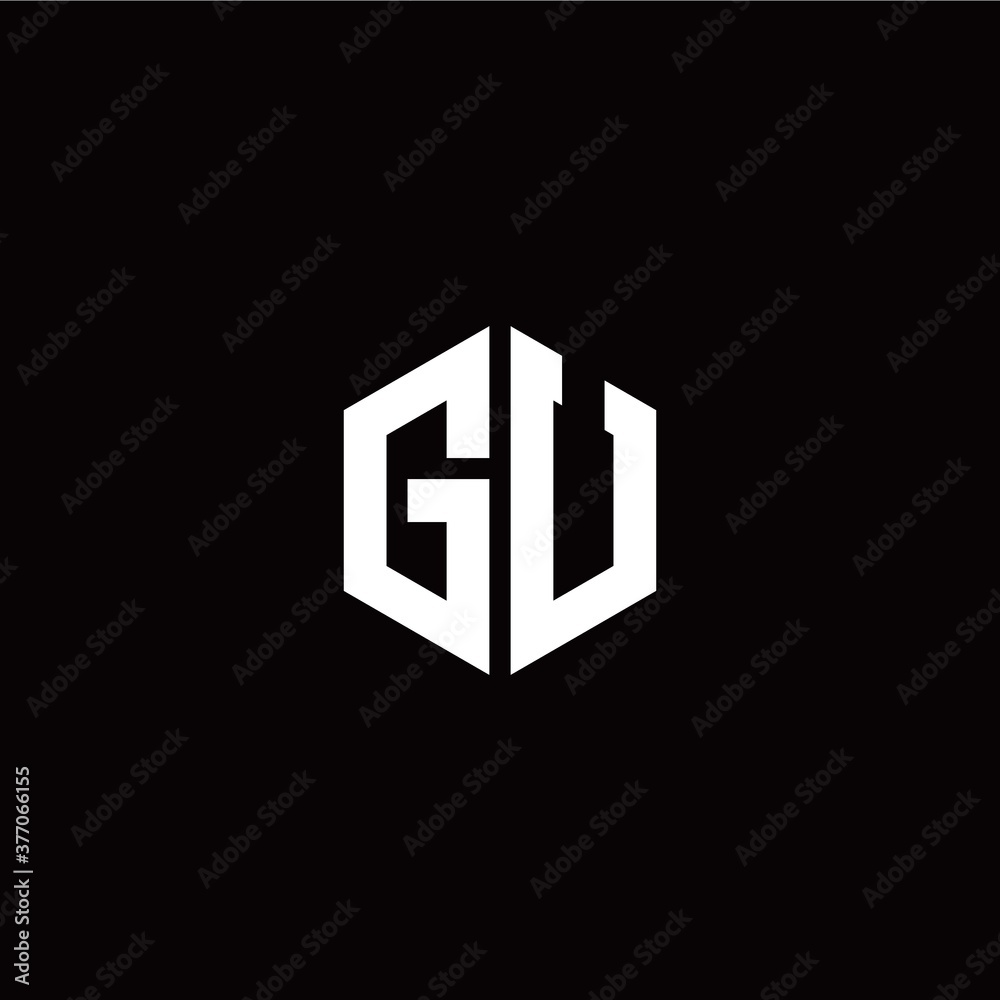 Initial G U letter with polygon modern style logo template vector Initial G U letter with polygon modern style logo template vector