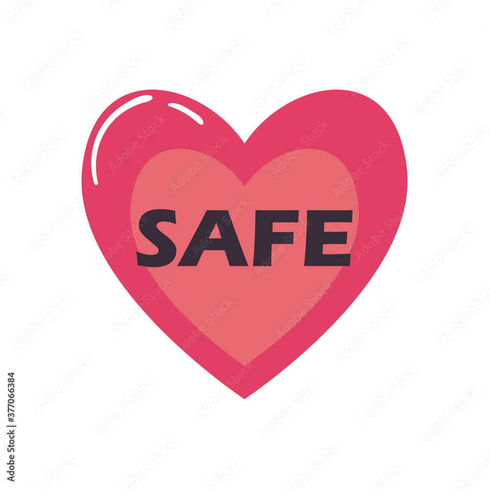 safe heart flat style icon vector design safe heart flat style icon vector design