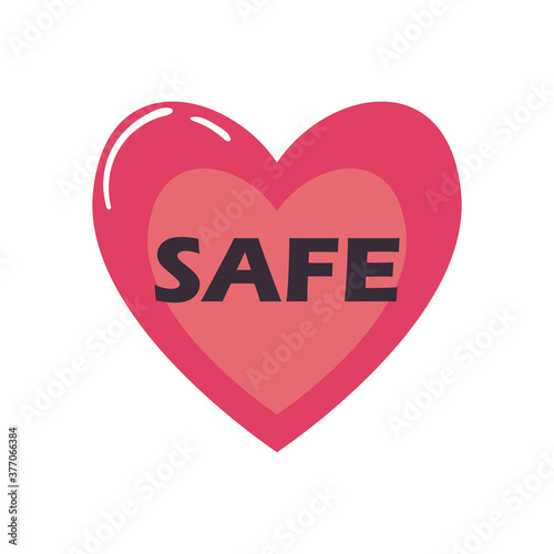 safe heart flat style icon vector design