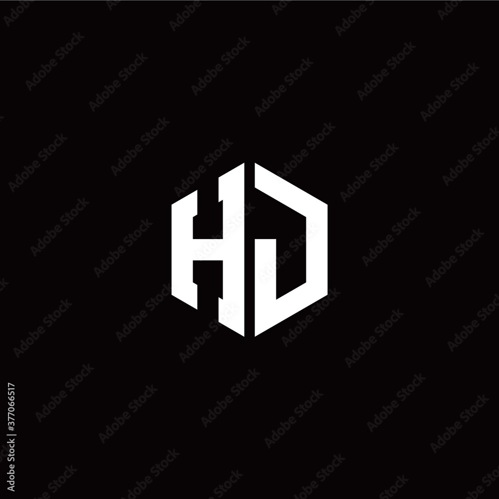 Initial H J letter with polygon modern style logo template vector Initial H J letter with polygon modern style logo template vector