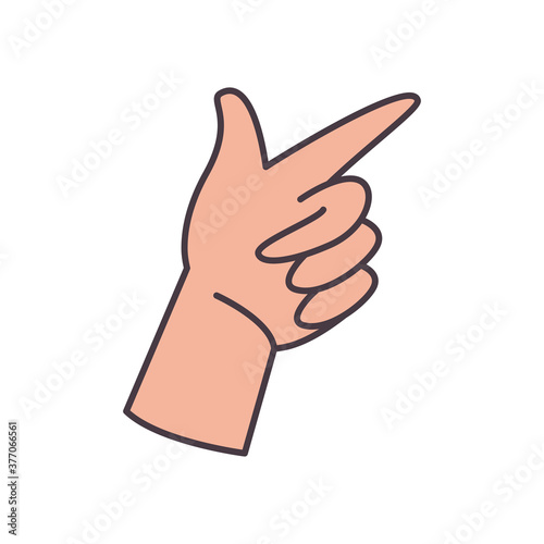 g hand sign language line and fill style icon vector design