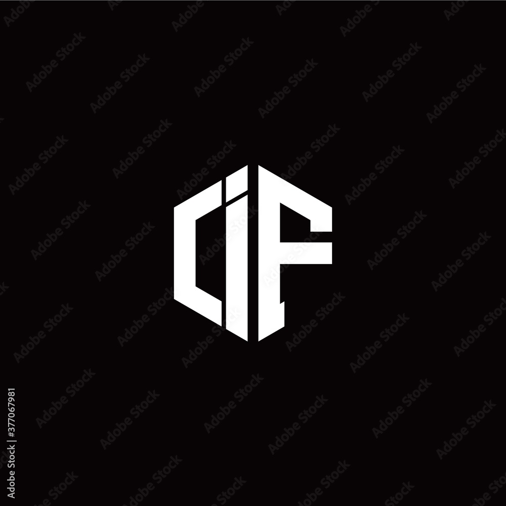 Initial I F letter with polygon modern style logo template vector Initial I F letter with polygon modern style logo template vector