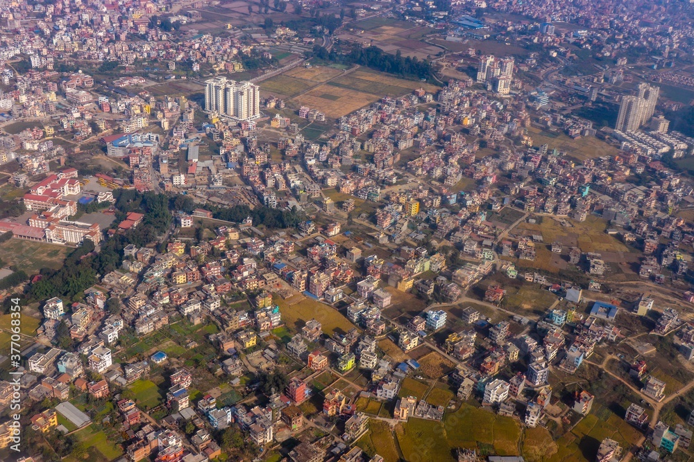A view from above of Kathmandu City