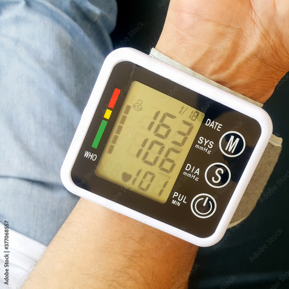 Measure your blood pressure at home using a portable device to check