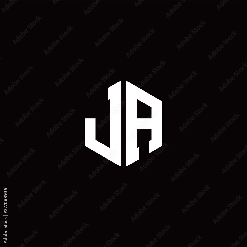 Initial J A letter with polygon modern style logo template vector Initial J A letter with polygon modern style logo template vector