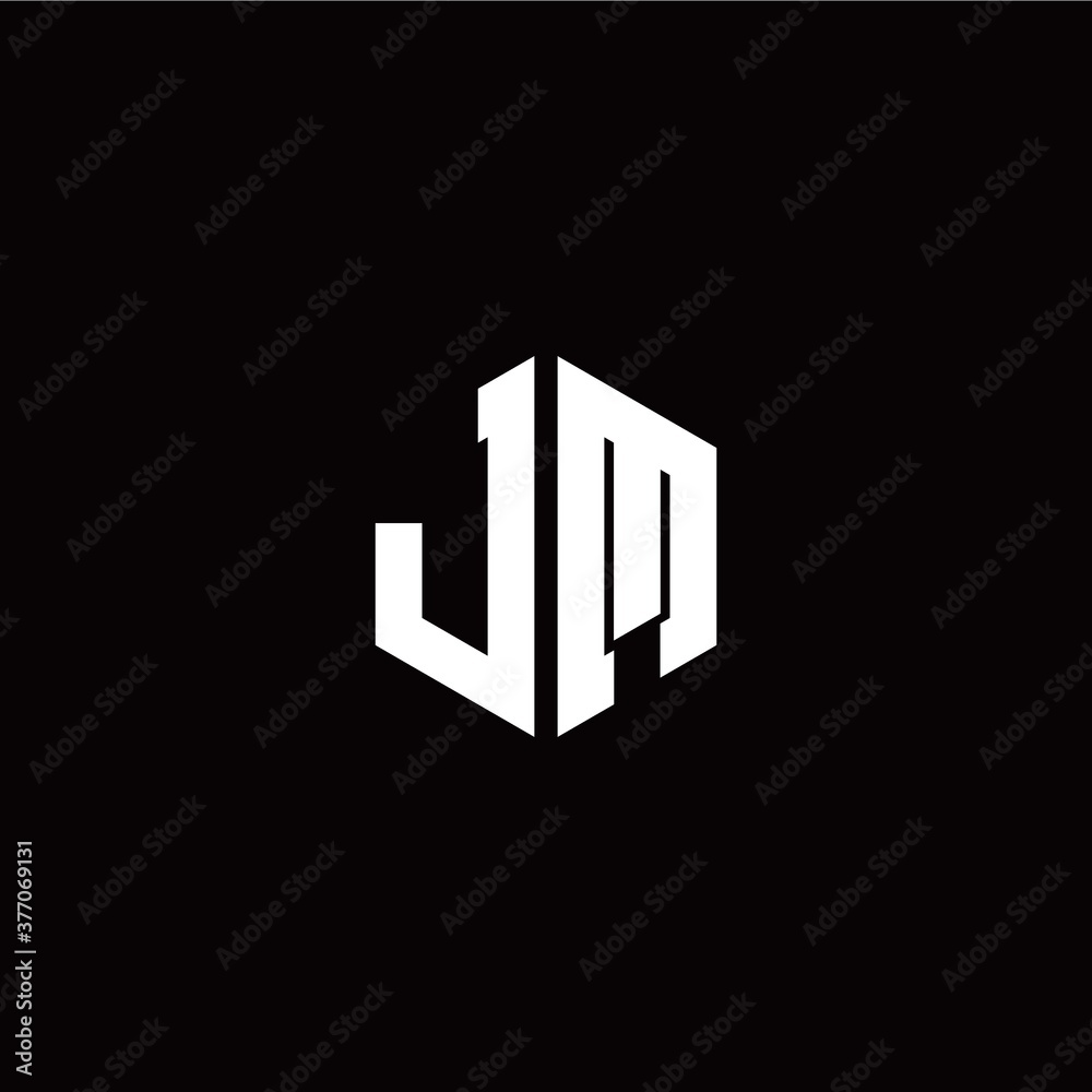Initial J M letter with polygon modern style logo template vector Initial J M letter with polygon modern style logo template vector