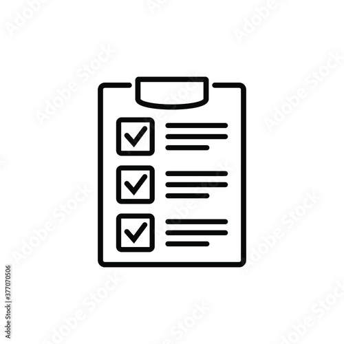 Clipboard with checklist icon, symbol for web site and app design. Vector illstration.