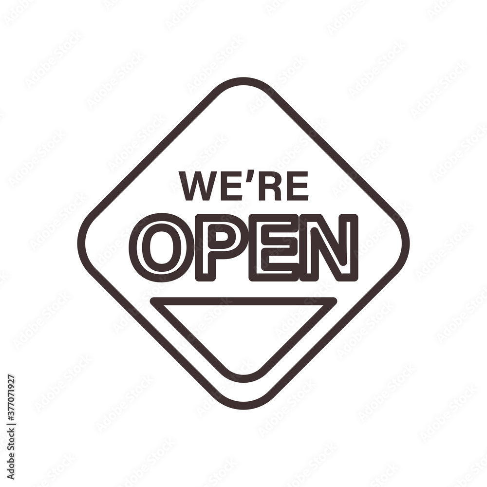 we are open banner line style icon vector design we are open banner line style icon vector design
