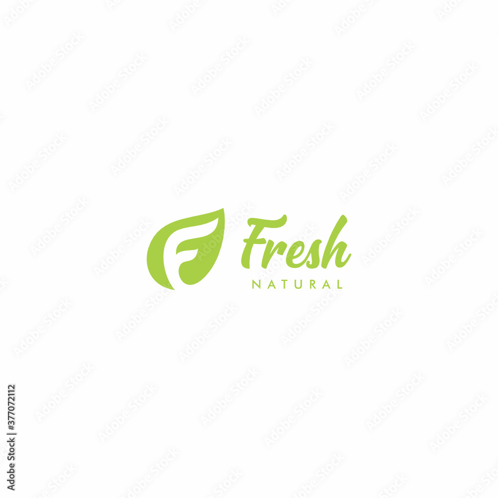 Letter f fresh leaf logo Letter f fresh leaf logo