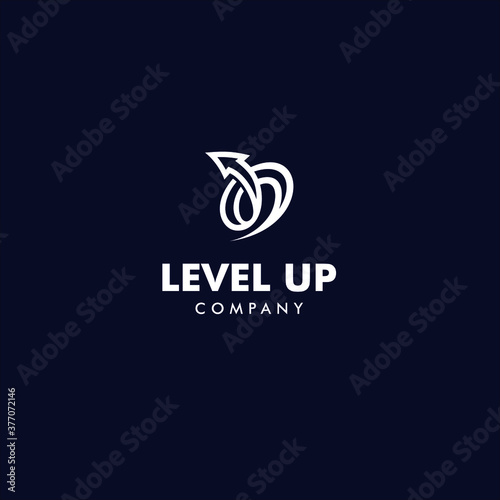 level up arrow logo design template